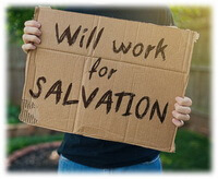 Will work for Salvation sign